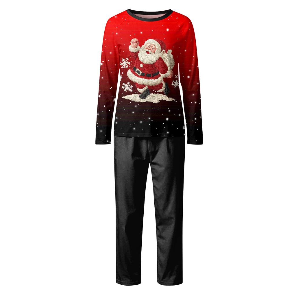 Family Casual Comfortable Long Sleeved Long Pants 3D Christmas Printed Parent-child Set
