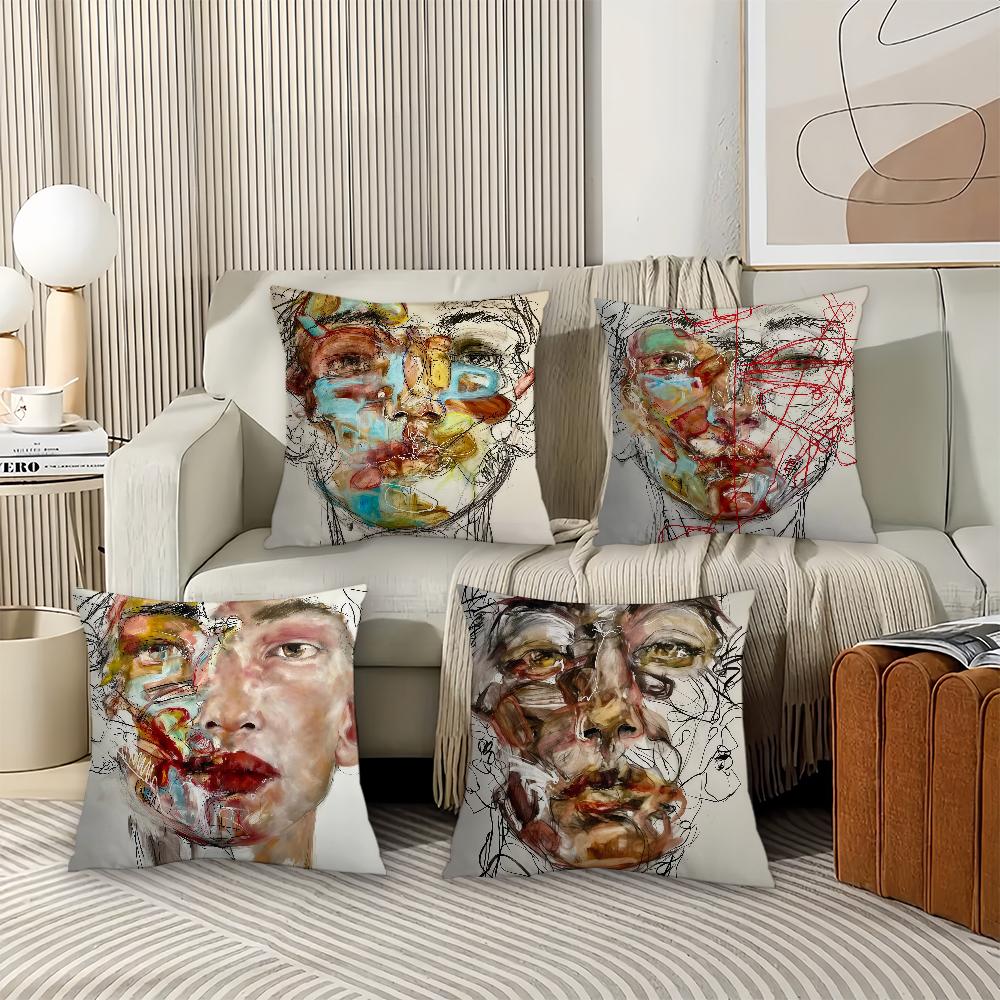 Art Abstract S-Sabine D-Danze Pillow Case Office Cushions Suitable For Sofa Car Bedroom Decorative Cushion Cover