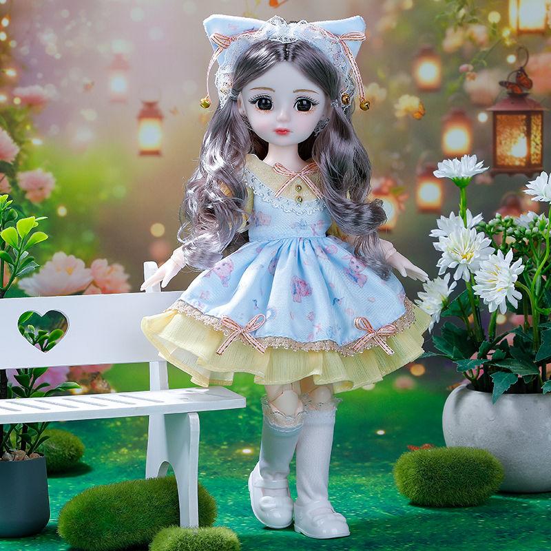 30cm Fat Doll 6 Points Bjd Princess Suit Clothes Lolita Skirt Dress Up Toy Girl Doll