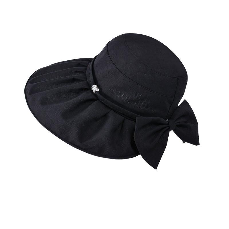 Summer Fashion Bowknot Sun Hat With Wide Brim For Outdoor Sun Protection