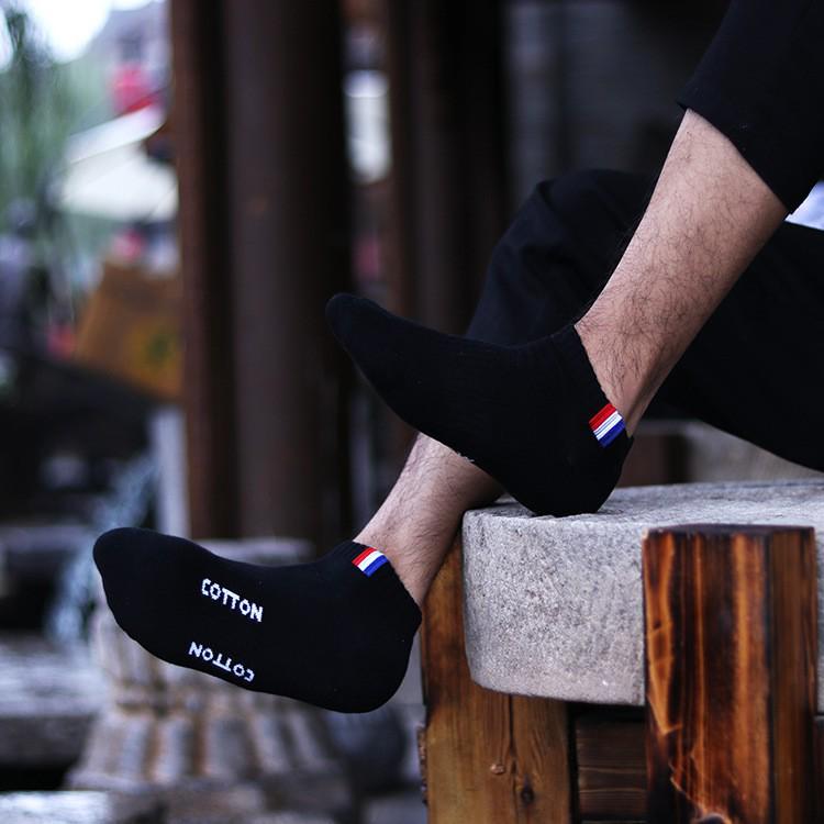 Men's Sweat-Absorbing Cotton Terry Sports Short Socks, Fashionable & Thickened Trendy Boat Socks