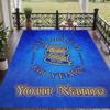 Custom Name Birmingham City Crystal Velvet Floor Rug Personalized Text Soft Carpet Home Decor