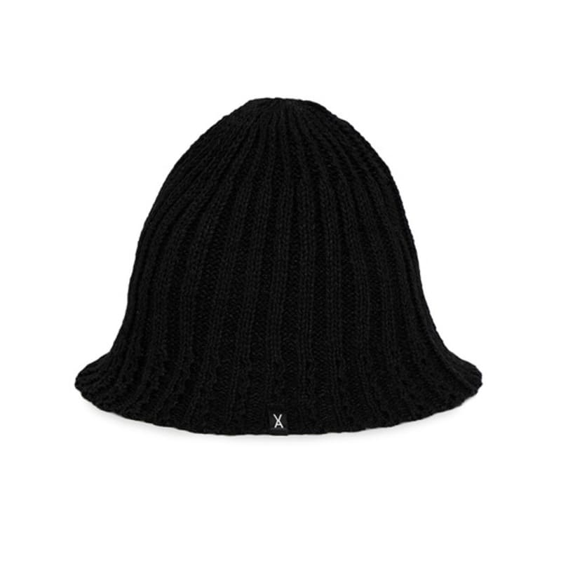 VARZAR VA Label Knit Tulip Hat Black