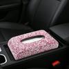 Car Tissue Box Diamond Bling Women's Interior Accessories Auto Napkin Holder Portable Space Saving Tissue Dispenser Interior