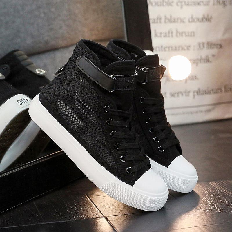 Nuovo Arrivo 2025 Scarpe da Ginnastica Alte in Rete Traspirante da Donna Moda Estetica Y2k Calzature Casual Quotidiane Estive da Donna