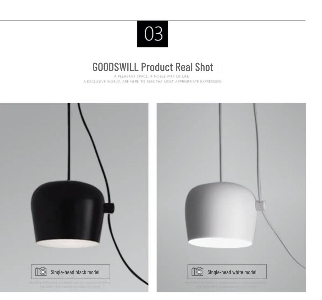 Nordic Industrial Style Three-Head Pendant Light for Cafe, Bar, or Exhibition Hall