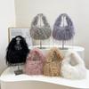 Women Plush Small Purse Soft Luxury Tote Handbag Faux Fur Fluffy Wrist Bags Girls Winter Daily Crossbody Shoulder Bag