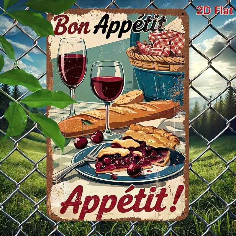 Vintage Drink Theme Metal Wall Panels for Bar Restaurant Kitchen Decor