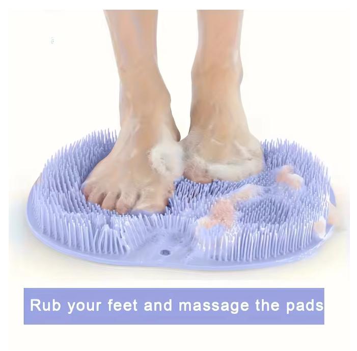 1PC Bathroom Shower Foot Massage Mat with Non-slip Suction Cup Wall-mounted Back Scrub Massage Bathroom Essential Refreshing