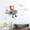 PVC Self-adhesive Wall Stickers for Kids Room Decoration Bedroom Cartoon Airplane Astronaut Bear Decals