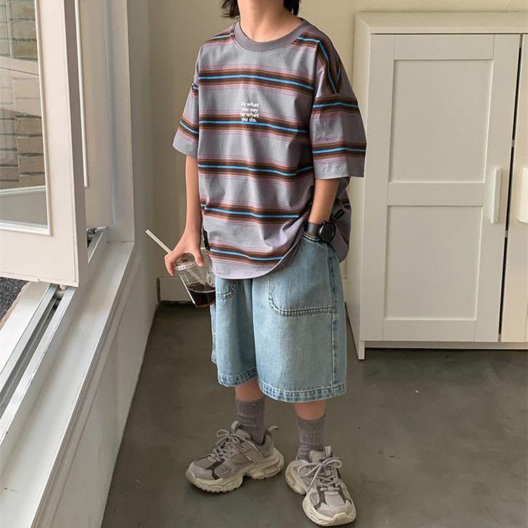 Kalhoty Dětské džínové šortky Letní chlapecké tenké kalhoty Volné ležérní tříčtvrteční kalhoty Chlapecký trend