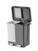 EKO Hana Recycler Duo Pedal-Operated Trash Can, Step Bin, Blue/Gray, 10L+10L with Lid, No Inner Box, EK6200-10L+10L-TB/GY
