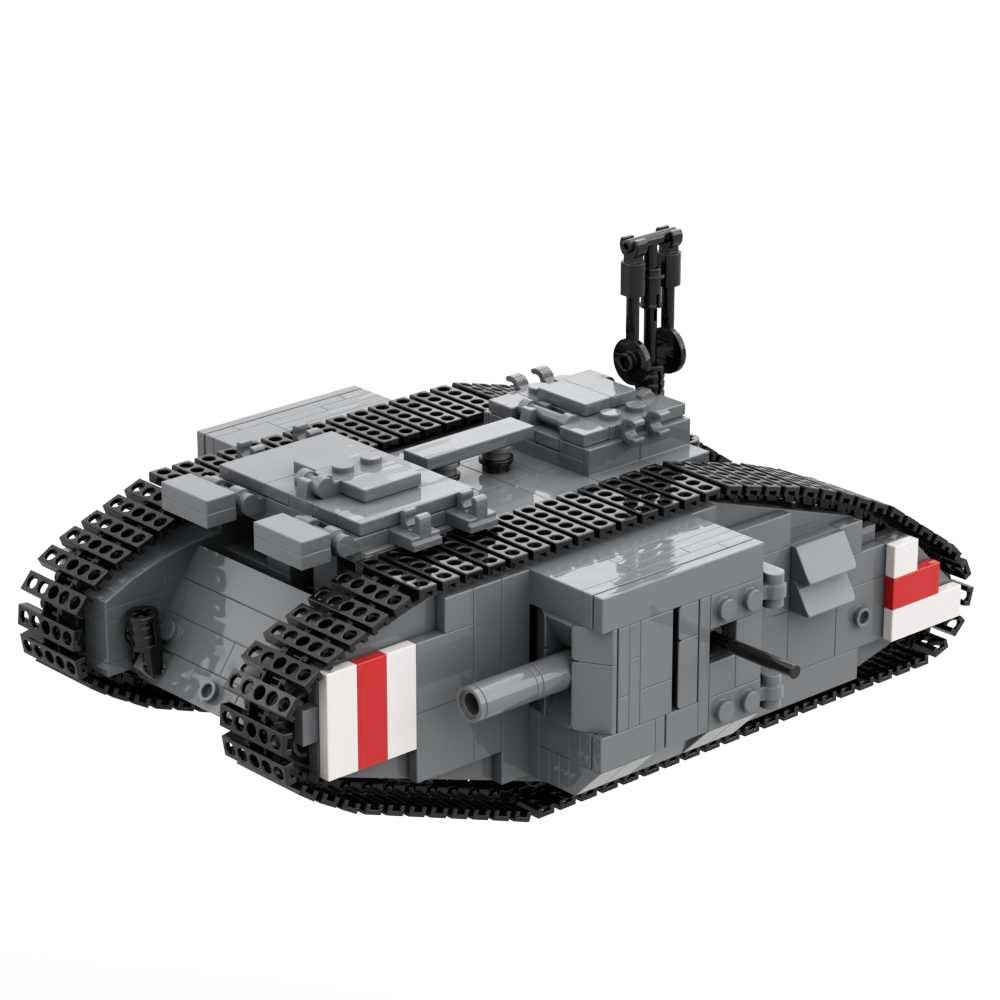 1. světová válka Těžký tank Mark IV V Black Bess Char Saint-Chamond A7V Vojenská stavebnice Hračka Britská Německá armáda Sada kostek