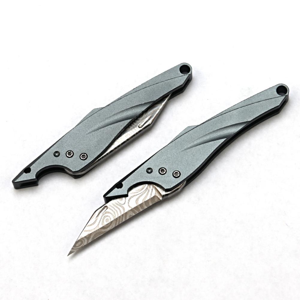 Portable Titanium / Brass / Aluminum Mini Pocket Knife Camping Outdoor Survival Fodiing Knife Keychain EDC Gadgets