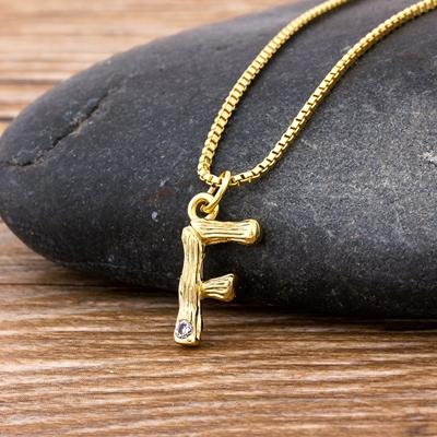 Nidin Hot Sale Women Cute Initial Letter Pendant 26 Letters Charm Necklaces Copper Zircon Family Name Jewelry Personal Gifts