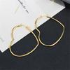 1 Pair Heart Shape Creole Hoop Earrings Female Gold Color Stainless Steel Smooth Big Earrings For Women Party Jewelry Gift 2025
