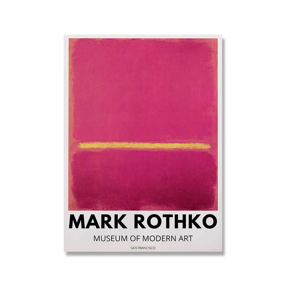 Mark Rothko Exhibition Poster Blue Pink Yellow Art Print Yayoi Kusama Vintage Museum Wall Picture Abstract Painting Home Decor