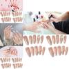 New Handmade Almond-shaped Cat Eye Nail Art With Sparkling Rhinestones Removable Fake Nail Stickers