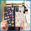 Phone Holder Protective Phone Case For ZTE Blade A53 Pro Durable Cute Back Cover Lanyard Anti-dust Fashion Design Ring