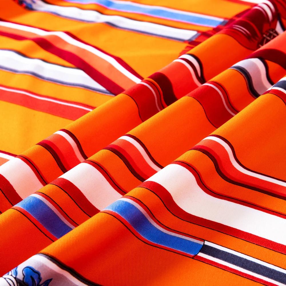 Manual Hand Rolled Twill Silk Scarf Women Mace Print Square Scarves Echarpes Foulards Femme Wrap Bandana Small Hijab 90CM