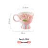 Hand-painted Embossed Rose Ceramic Coffee Mug