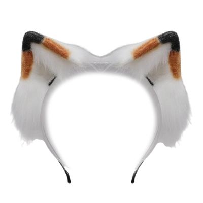 Plüsch Katzenohren Stirnbänder Schwanz Weiches Kostüm Haaraccessoire für Halloween-Partys Kinder Erwachsene Verstellbares Cartoon-Haarband