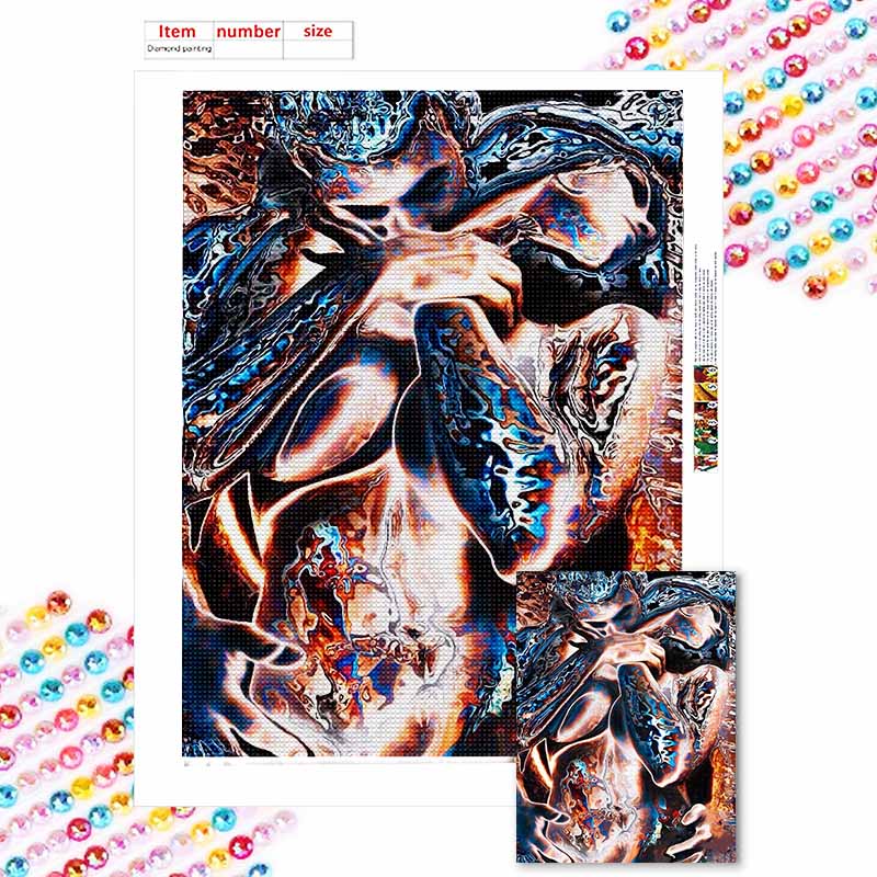 New Arrival 5D DIY Full Circle Diamond Painting "Couple Art" Embroidery Cross Stitch Home Decor Gift