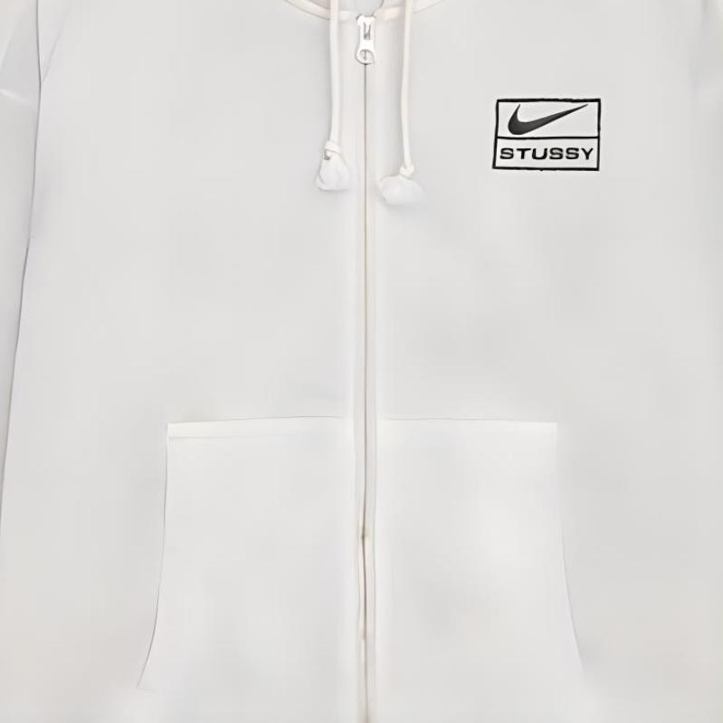 Hanorac cu fermoar din fleece vopsit pigmentat Stussy x Nike (Dimensiunea Asia) Light Bone Unisex Streetwear FZ9991-072