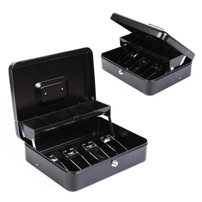Cashier Box with 2 Keys Multi Money Trays Cantilever Design Coin Compartments Unbreakable