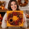 Funkelnde Herbstornamente Kürbis Kunst-Kit mit Kunstperlen, Herbstkranz Malerei Ernte Handgemachtes Bastelgeschenk 3D Perlen-Kit für Erwachsene Anfänger, Zuhause