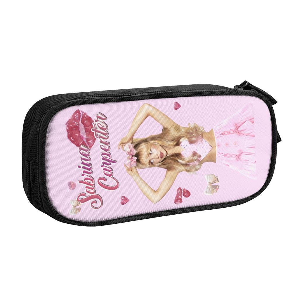 Sabrinas Carpenters American Singer Kawaii Pencil Case Boys Girls Big Capacity Pencil Bag Pouch Students Stationery