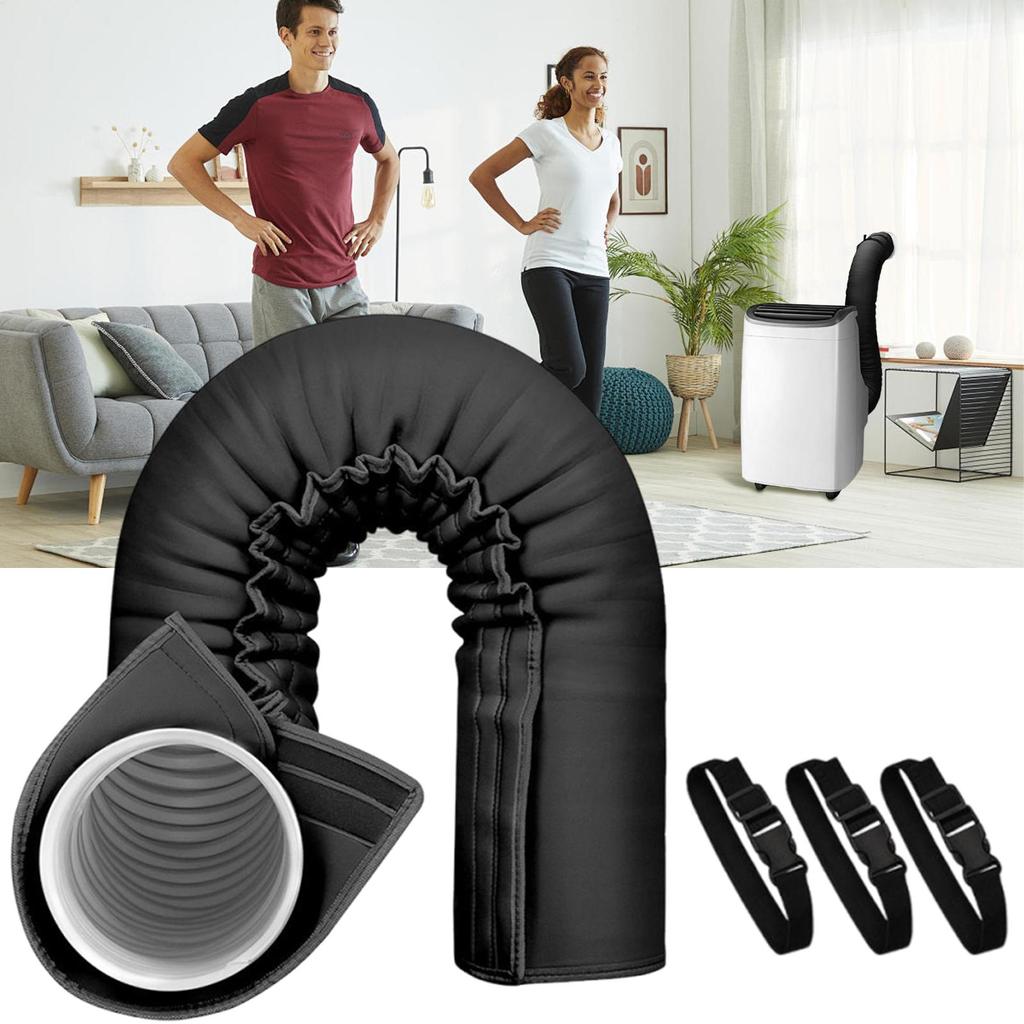 Air Conditioner Hose Cover Wrap Portable AC Hose Insulation Sleeve Foldable Washable Duct Vent Accessories with Adjustable Strap