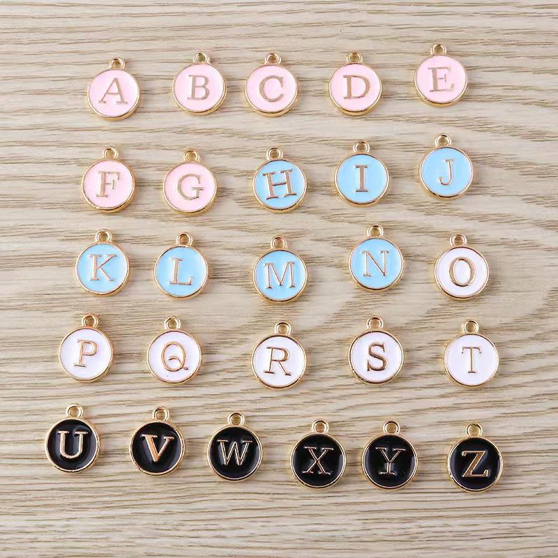 Разноцветные Двусторонние Буквы с Капельным Маслом DIY Украшения: Браслеты, Серьги и Подвески Red