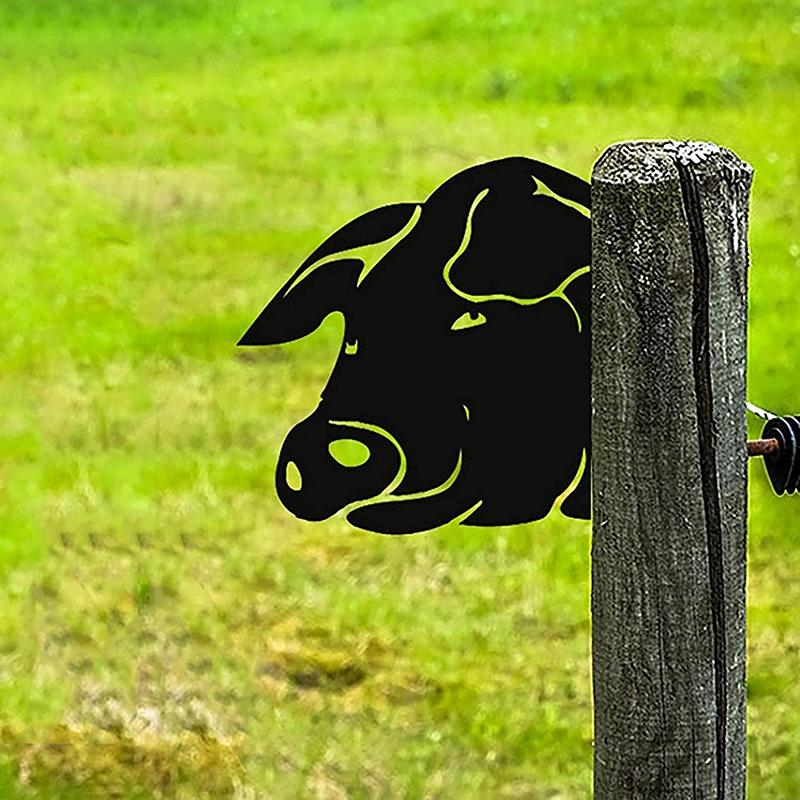 thumbnail image 2 of Peeping Cow Metal Garden Yard Art Decor Farm Cattle Iron Ornament Wall Art Tree Branch Funny Animal Black Silhouette Outdoor Fence Decor Farmhouse Fa 2 of 10