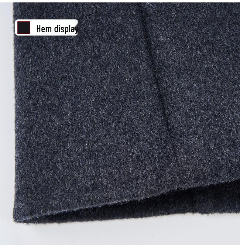 Men's Double-Sided Wool Cashmere Coat with Lapel, Detachable Down Jacket for Winter – Long Coat for Middle-Aged Dads