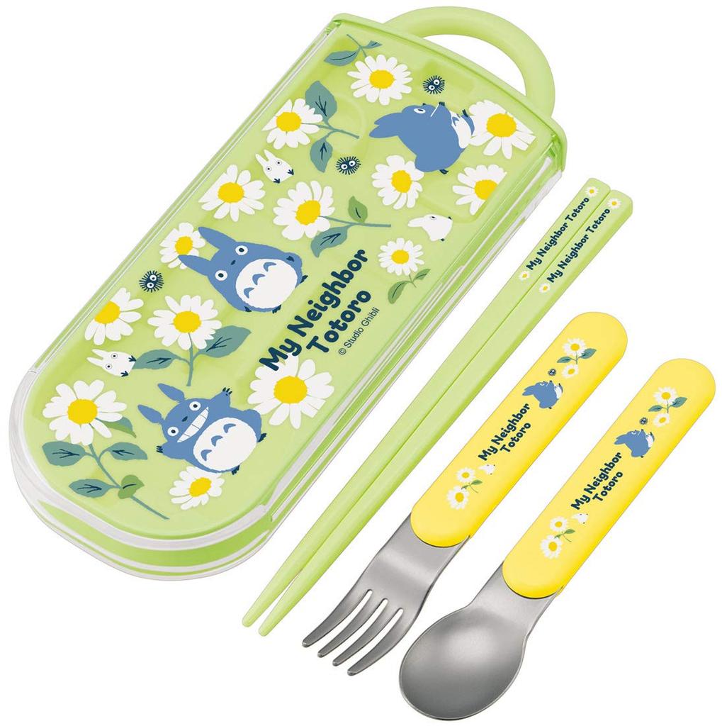 Skater Antibacterial Trio Set of and Fork Neighbor Totoro Daisy Made In Kids' Ag+ Chopsticks, Spoon, (My Design), Japan, TACC2AG-A