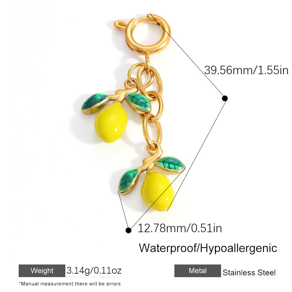 18K Gold Plated Stainless Steel Donut Coffee Bikini Pendant Charms Colorful DIY Jewelry Accessories