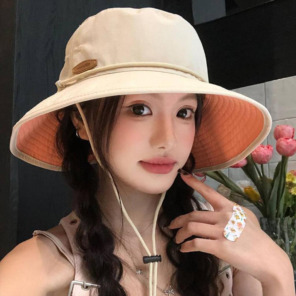 New Summer UV Protection Hat for Women Wide Brim Double-side Wear Fishermen Cap Female Solid Color Hiking Climbing Sunshade Hat