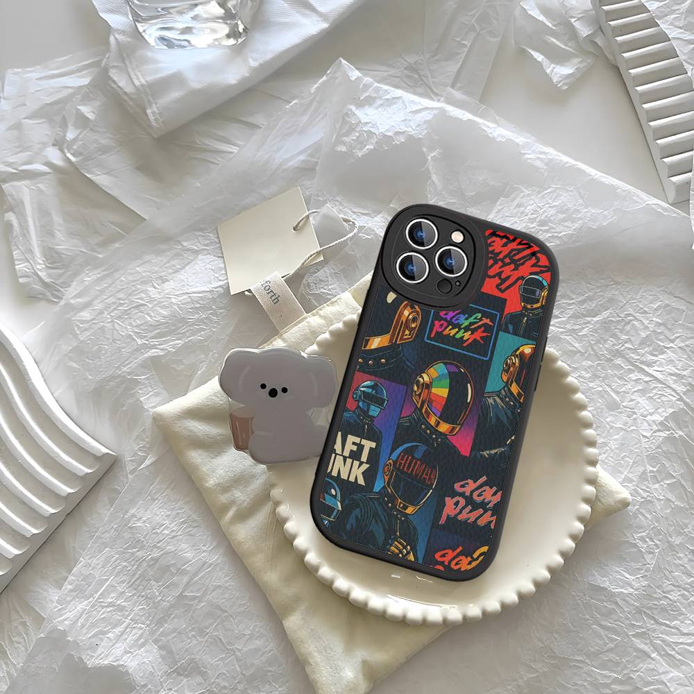 Around The World Daft Punk For IPhone 16 15 14 13 12 11 Pro Max Plus Leather Phone Case