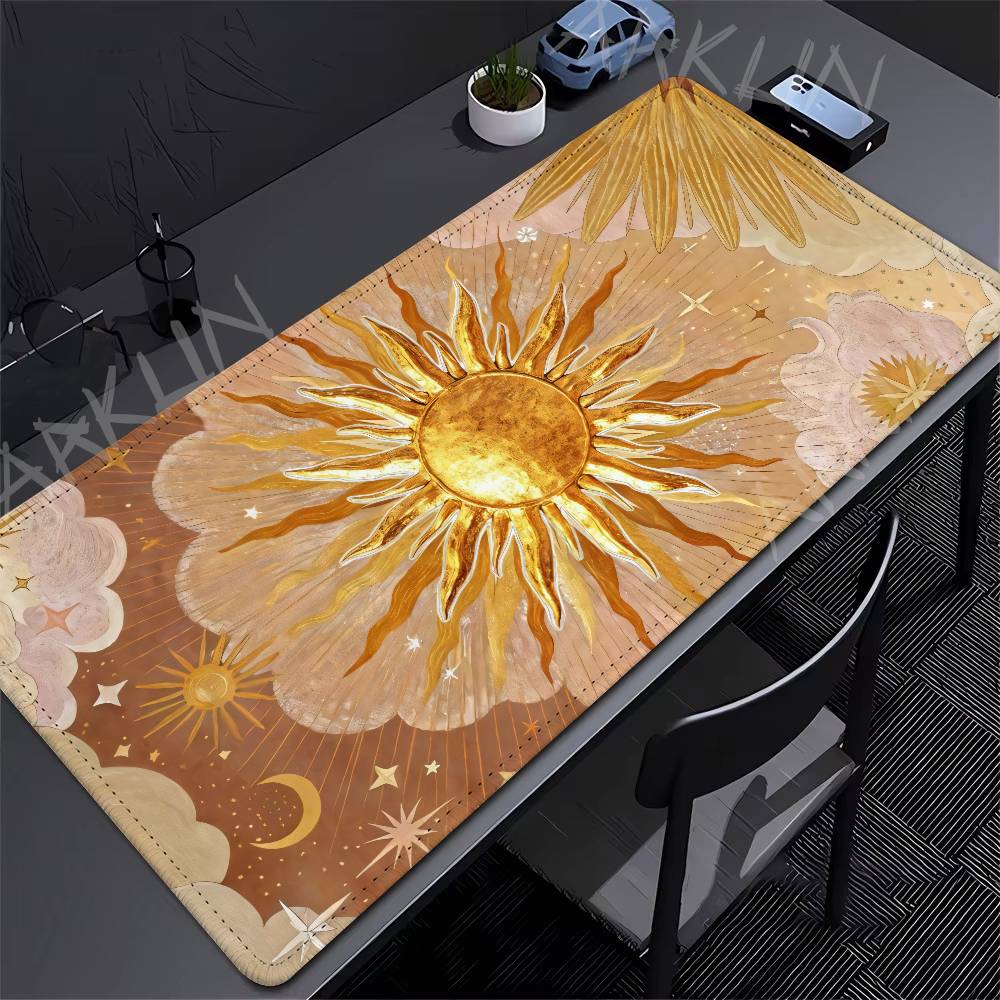 Luxury Sun And Moon Cool Star Gaming Mouse Pad Large Keyboard Mousepad For Nonslip Stitched Edge Desk Mat