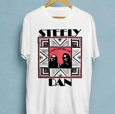 Vintage 90er Steely Dan Rockband Tour Shirt Baumwolle Weiß Herren S-23XL 100% Baumwolle T-Shirt Herren T-Shirts Oberteil