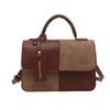 Winter Splicing Texture Trendy Messenger Bag Small Square Bag Commuting Shoulder Popular Fashion Foreign Style Handbag This Year