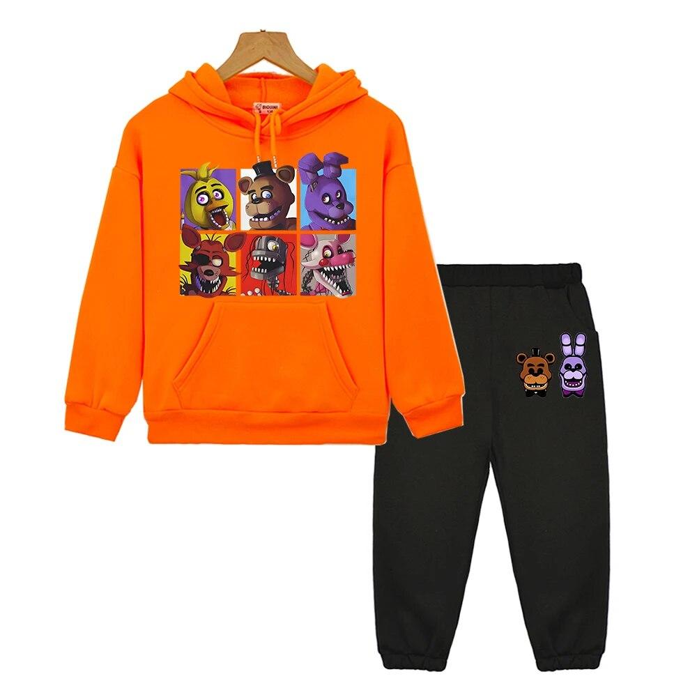 Bär Kaninchen Spiel Kawaii Anime Hoodie Sweatshirt Kinder Boutique Kleidung Herbst Fleece Pullover Jacke FNAF Jungen Mädchen Kapuzen Sets