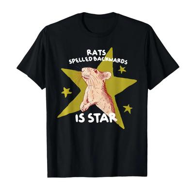 Rats Spelled Backwards Is Star Rat Meme Rat Lover Animal Tshirt For Men Women 100 Cotton T Shirts Short Sleeve Tops 04032
