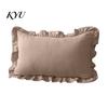 Cuscini Decorativi da Ufficio Interno, Federa per Cuscino Ruffle, Cotone a Quadri con Bordo Arricciato, Federe Ruffled Vintage 18x18 Pollici, Copertura 20x12