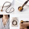 Beaded Crystal Pendant Necklace Braided Rope Tiger's Eye Necklace Weaving Necklace  Gifts