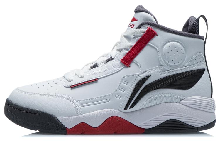 Li Ning Basketball Shoes Men s High Top White/Black/Red AGBR081-1 41.5