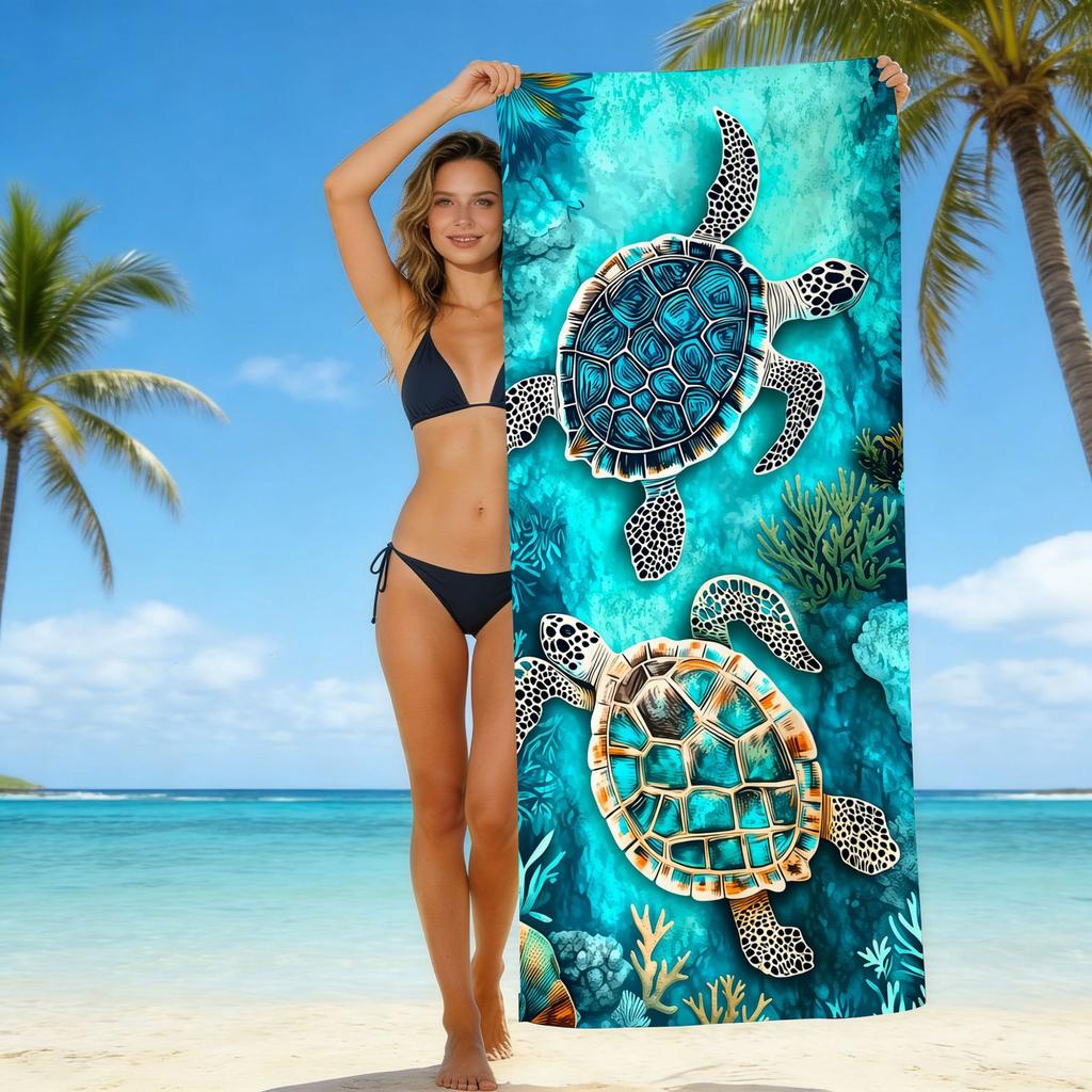 The New Microfiber Turtle Beach Towel Is Popular, And The Water-Absorbing Quick-Drying Bath Towel Does Not Stick To Sand.