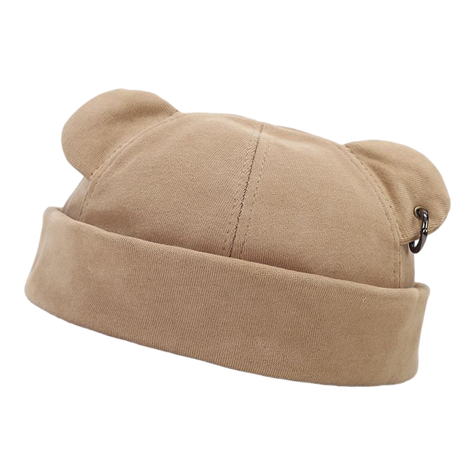 

Унисекс Теплая Утолщенная Зимняя Шапка-Бини с Милыми Медвежьими Ушками Модная Шапка для Уличных Танцев Шапка-Череп для Женщин Девушек хаки