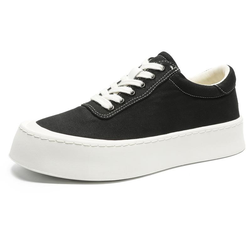 

Кроссовки мужские 2024 новые парусиновые туфли дышащие повседневные туфли модные универсальные туфли на толстой подошве увеличивающие рост 5223-J 38 чёрный